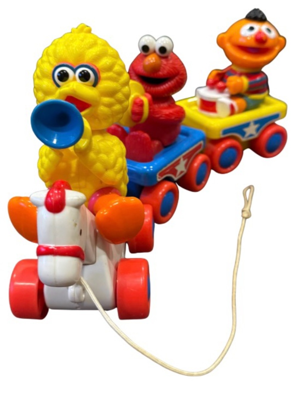 Sesame Street Tyco Parade Band Train Pull Along Vintage Toy